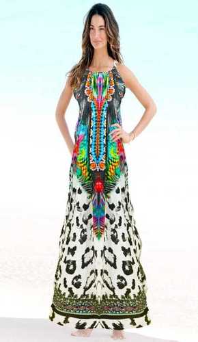 Digital Printed Crepe Beach Kaftan 