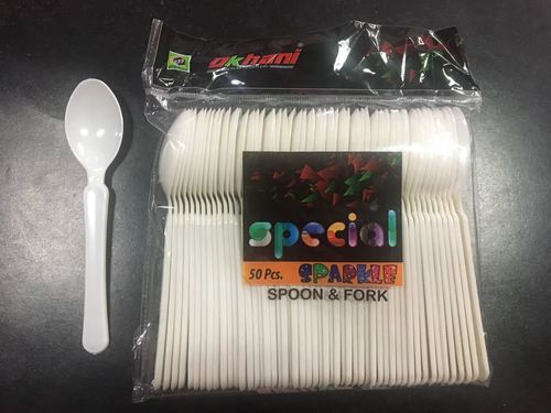 Plastic White Spoon