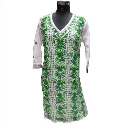 Cotton Green Kurti For Ladies