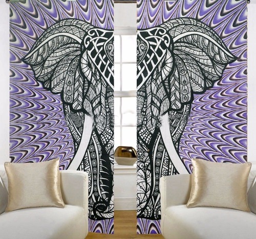 Purple And Black Designer Curtains