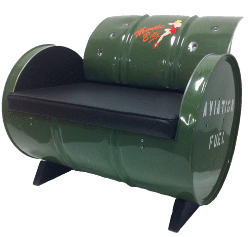 Military Green Drum Industrial Sofa