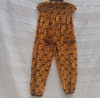 Designer Pyjama - Cotton, Sizes S to XL, Yellow & Black Printed Ethnic Wear | Anti-Wrinkle, Breathable, Quick Dry, Non-Toxic, Washable