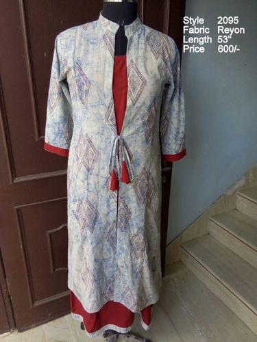 Jaipuri Long Gown Kurti Length: 53 Inch (In)