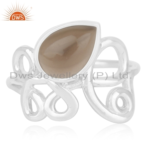 Smoky Quartz Designer Silver Ring Jewelry