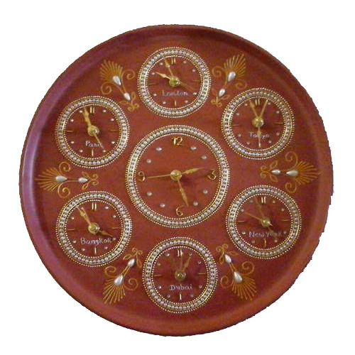 Brown Adorning Clock