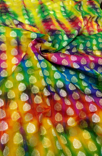 Multicolor Chanderi Silk Fabric