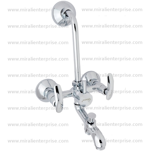 3in1 Wall Mixer Magic - Brass 15x10x5cm Chrome, Water Saving Durable Design