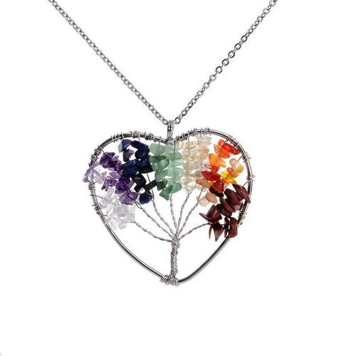 Heart Tree of Life 7 Chakra Pendant