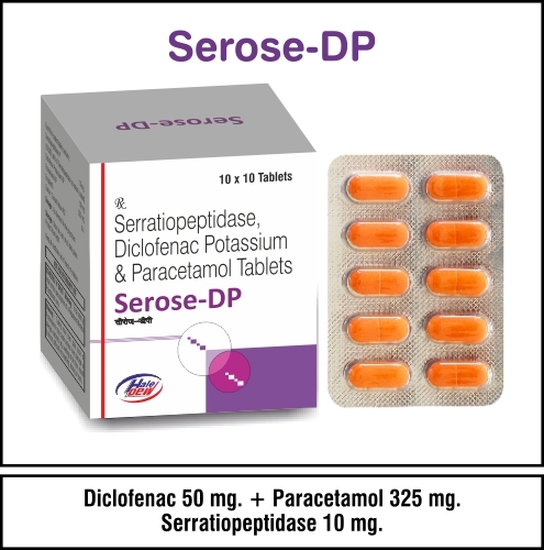 Serratiopeptidase + Paracetamol +Diclofenac