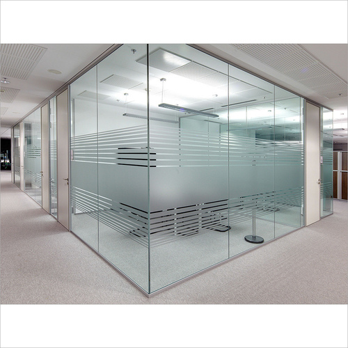 Office Or Home Cubical Glass Partitioning With Privacy Shades