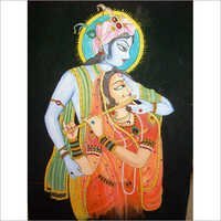 Radha Krishna Fabric Painting - Medium Density Fiber Sheet, Vibrant Colorful Stones & Smooth Finish, Perfect For Interior Decor And Gifting