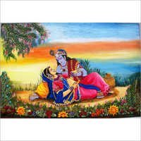 3d Radha Krishna Painting - Clay On Medium Density Fiber Sheet , Embellished With Colorful Shiny Stones, Moisture-resistant, Comes With Wooden Frame, Available In Various Frame Colors
