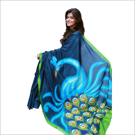 Ladies Hand Painted Silks Sarees
