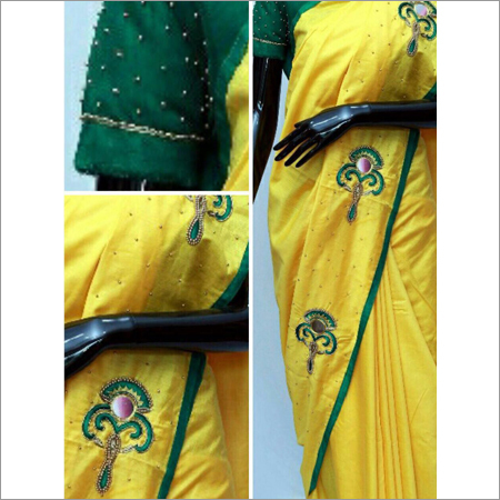 Ladies Tussar Silk Sarees - 5.5 Meters, Yellow | Hand Embroidery, Luxurious Fabric, Elegant Design