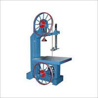 Green And Blue Wood Cutting Vertical Band Saw Machine