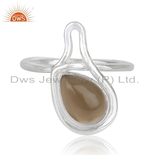 Smoky Quartz Gemstone Silver Ring Supplier