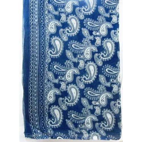 100 % Rayon Blue Printed Scarve