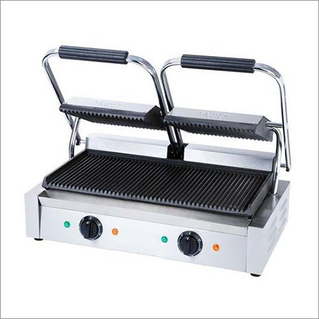 Sandwich Griller - Stainless Steel, Semi Automatic, Rectangle Shape | Silver Finish, Customizable Size, Ideal for Hotel, Restaurant, and Canteen Use, Warranty Included