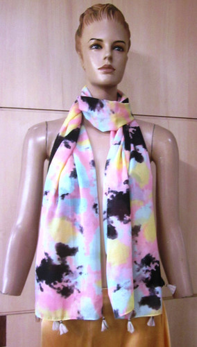 Poly Voile Flower Printed scarves