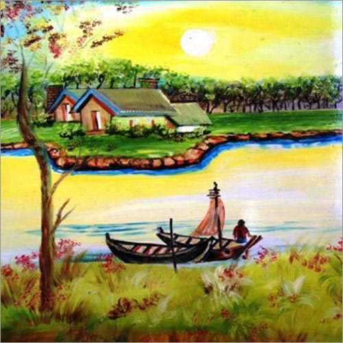 Beautiful Oil Painting - Oil on Canvas, 24x36 inches, Various Frame Colors | Depicts Nature Scenery, Elegant Finish, Creates Joyful Ambience