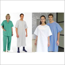 Patient Uniform - High-Grade Fabric, Oversized Fit for Comfort, Dual Side Pockets, Elegant Back Knot Straps, Stylish Round Neck Design