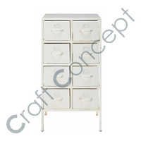 Aged White Metal Drawer Chest No Assembly Required