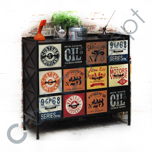 Multicolor Metal Drawer Chest No Assembly Required