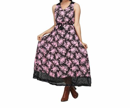 Multi Colour Long Flare Dress