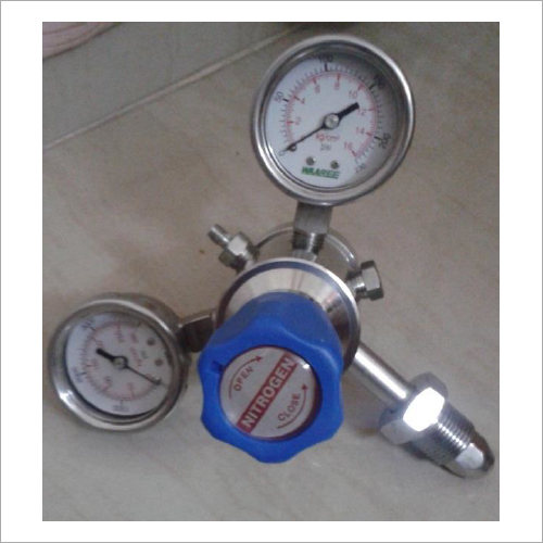 Double Stage Pressure Regulator - Metal, Dual Gauge, Blue | Accurate Reading, Durable Design, Easy Operation, Precise Control, Reliable Performance