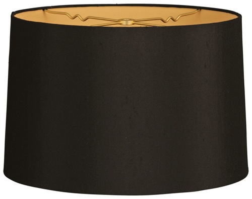 Traditional Cylinder Lamp Shade In Black Cotton Fabric