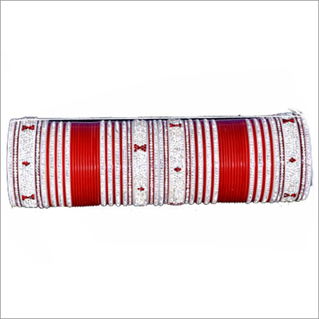 Bridal Bright Red Silver Churas