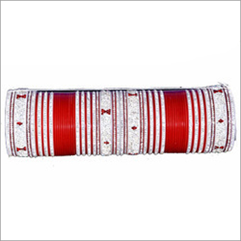 Bright Red Silver Shining Bridal Chura