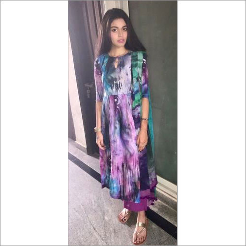a-line long kurta with plazo