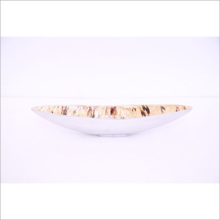 Fruit Stand - Ceramic, 12x4x2 inches, Beige | Attractive Display, Durable Material, Easy Cleaning, Elegant Design, Space Saving, Glossy Finish, Oval Shape