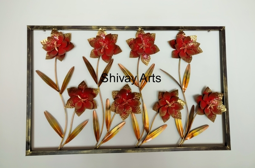 Shivay Arts Metal Iron Contemporary Designer Flower Wall Decor Wall Hanging Wall Mural