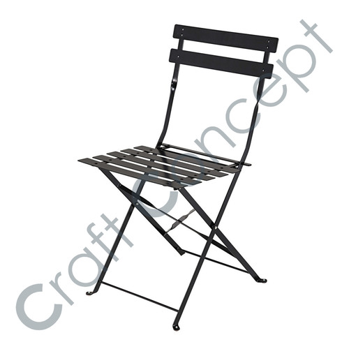 Classy Folding Metal Chair - Iron Material Lightweight Design Matte Black Finish | Contemporary Style Indoor and Outdoor Use Eco-Friendly
