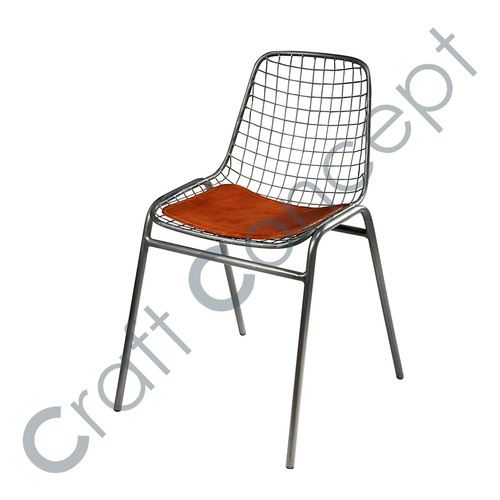 Cow Leather & Metal Chair No Assembly Required