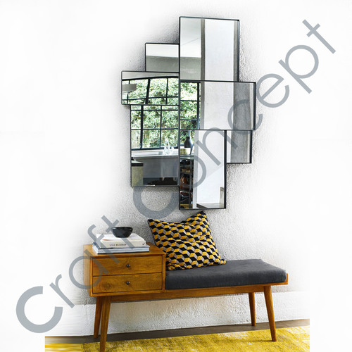 Black Metal Mirror No Assembly Required