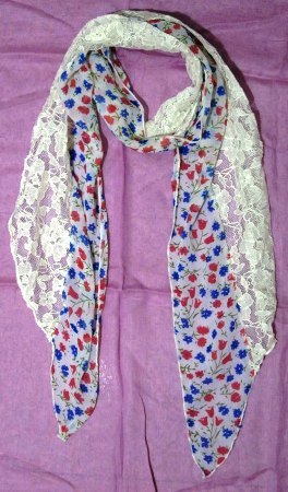 Cotton Printed Stoles With Lace