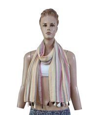 100% Cotton Stripe design  scarves with fringes