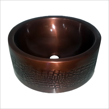 Any Color Faux Leather Double-Wall Copper Vessel Sink