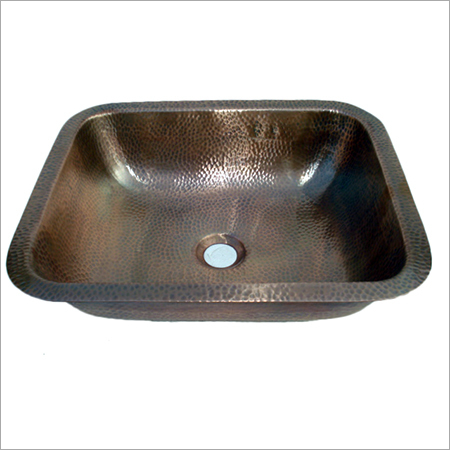 Any Color Undermound Rectangular Hammered Copper Sink