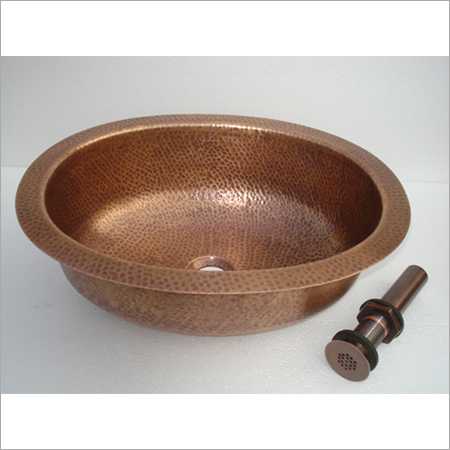 Any Color Undermound Ellipse Hammered Copper Sink