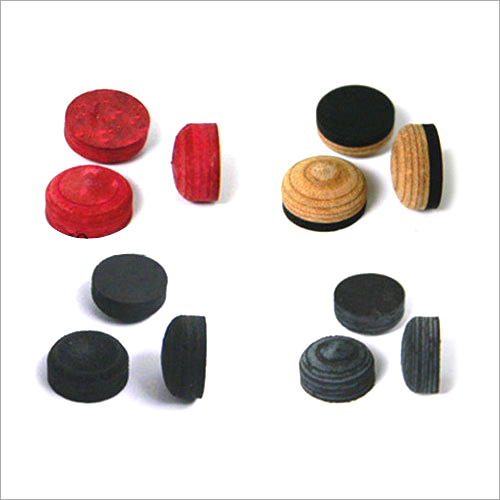 Billiard Cue Tips - Leather, Lightweight Round Shape, Black and Red Colors, Smooth Edges, Rugged Design for Easy Usage