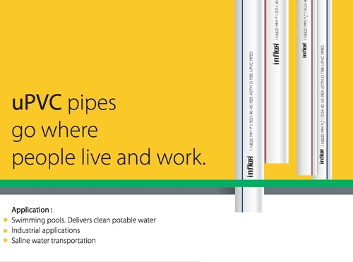 uPVC Plumbing Pipes - Galvanized Female Connection , Round White Structure Piping Solutions
