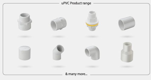 uPVC Fittings - PVC, Female Connection, Round Shape, Thickness: 5-10 mm, Color: White | High Pressure Resistance