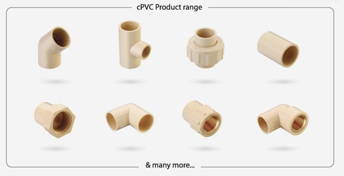 cPVC Pipe Fittings - White PVC, 5-10mm Thickness | Male Round Connections, Durable Design