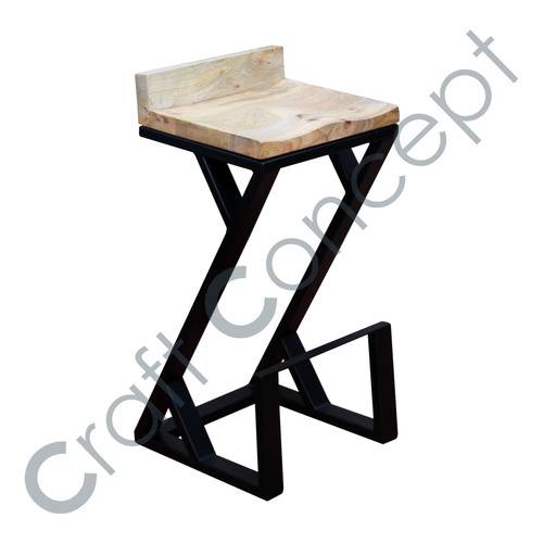 Black Metal Z Bar Stool No Assembly Required