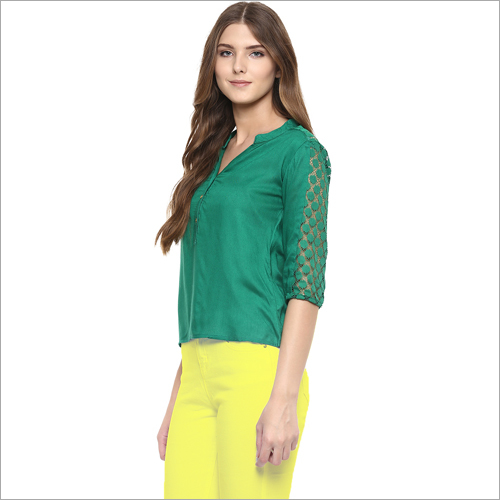 Ladies Green Rayon Top