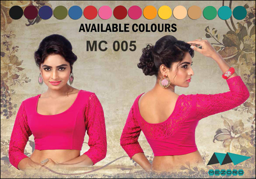 Cotton Blouse - Short Sleeves , Pink Formal Style with Plain Pattern